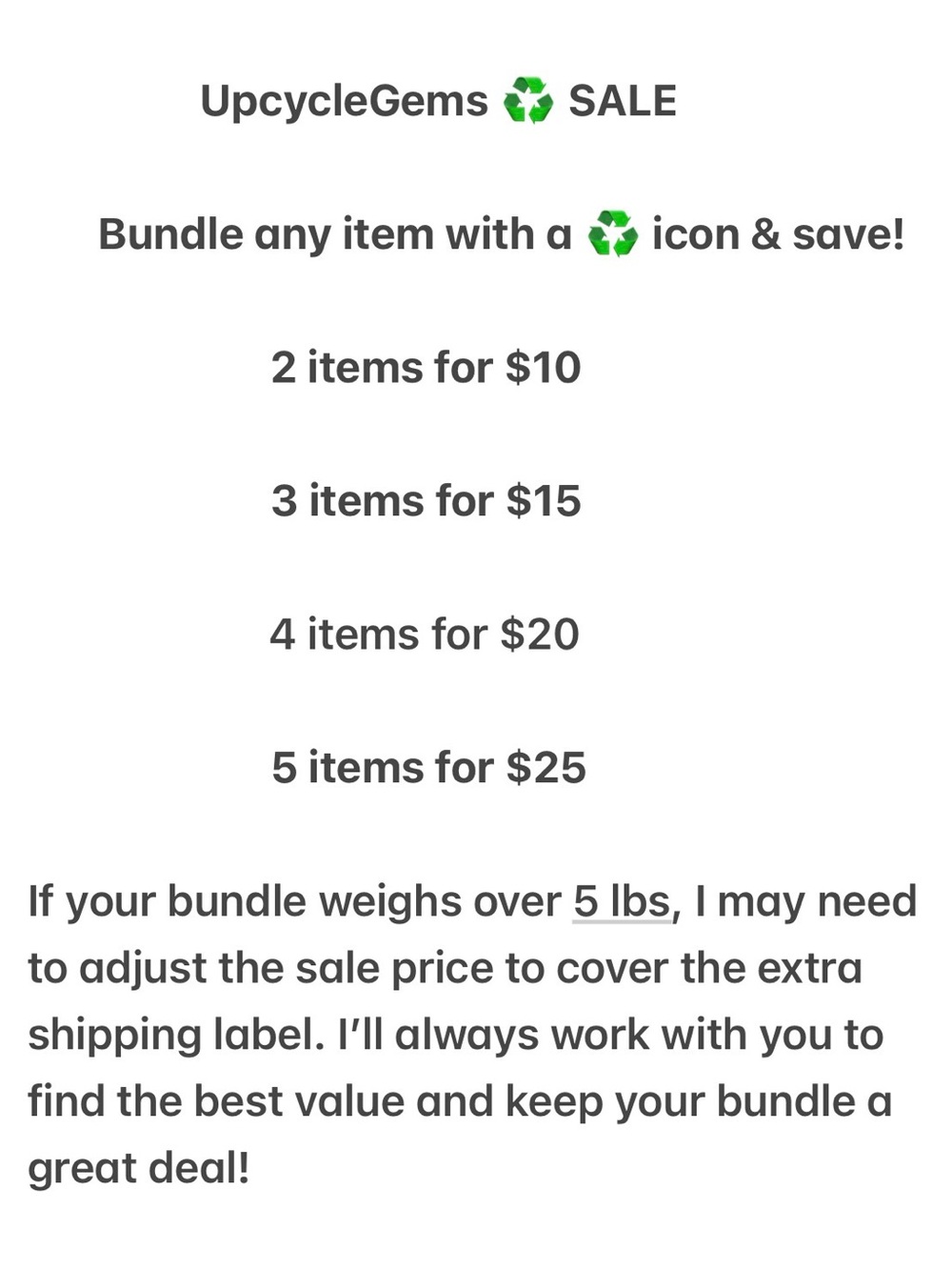UpcycleGems SALE Mix and Match SALE